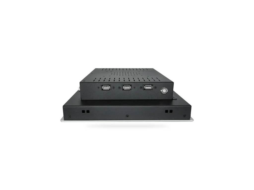 Two BaseIPC industrial computers showing enclosure designs and connection ports