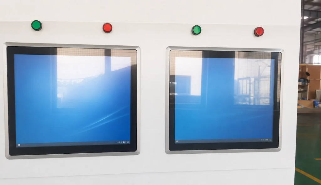 About dual industrial panel pc production test station