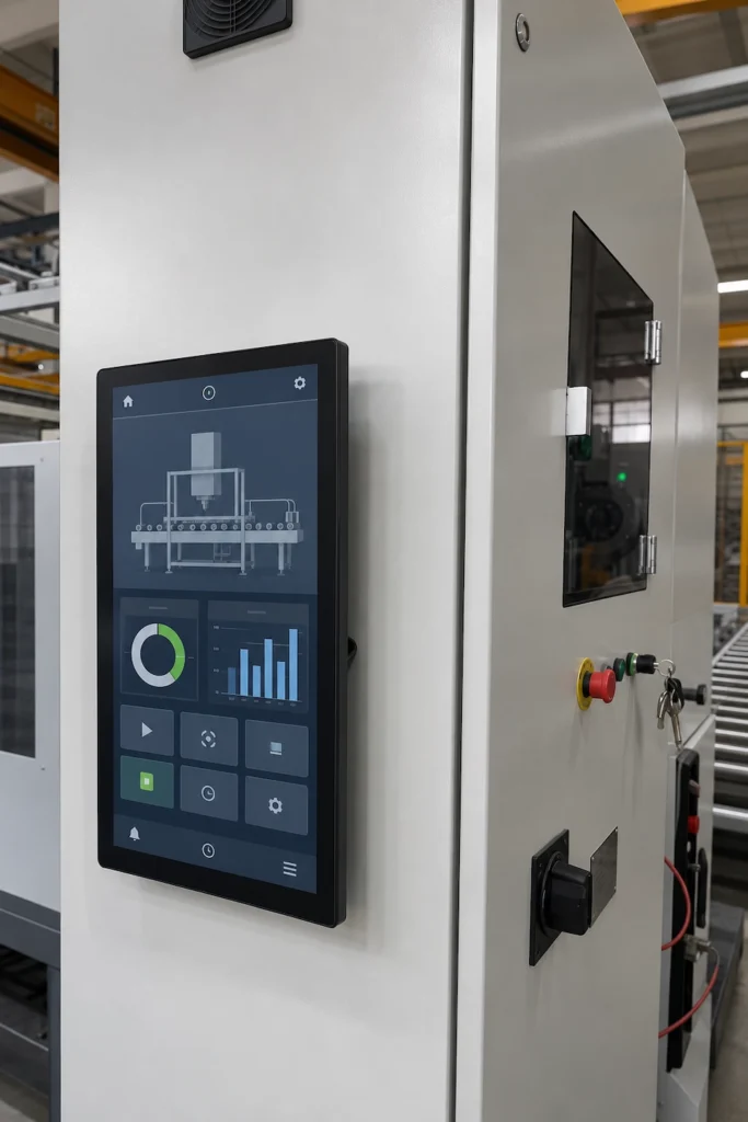 About vertical industrial touch panel machine cabinet